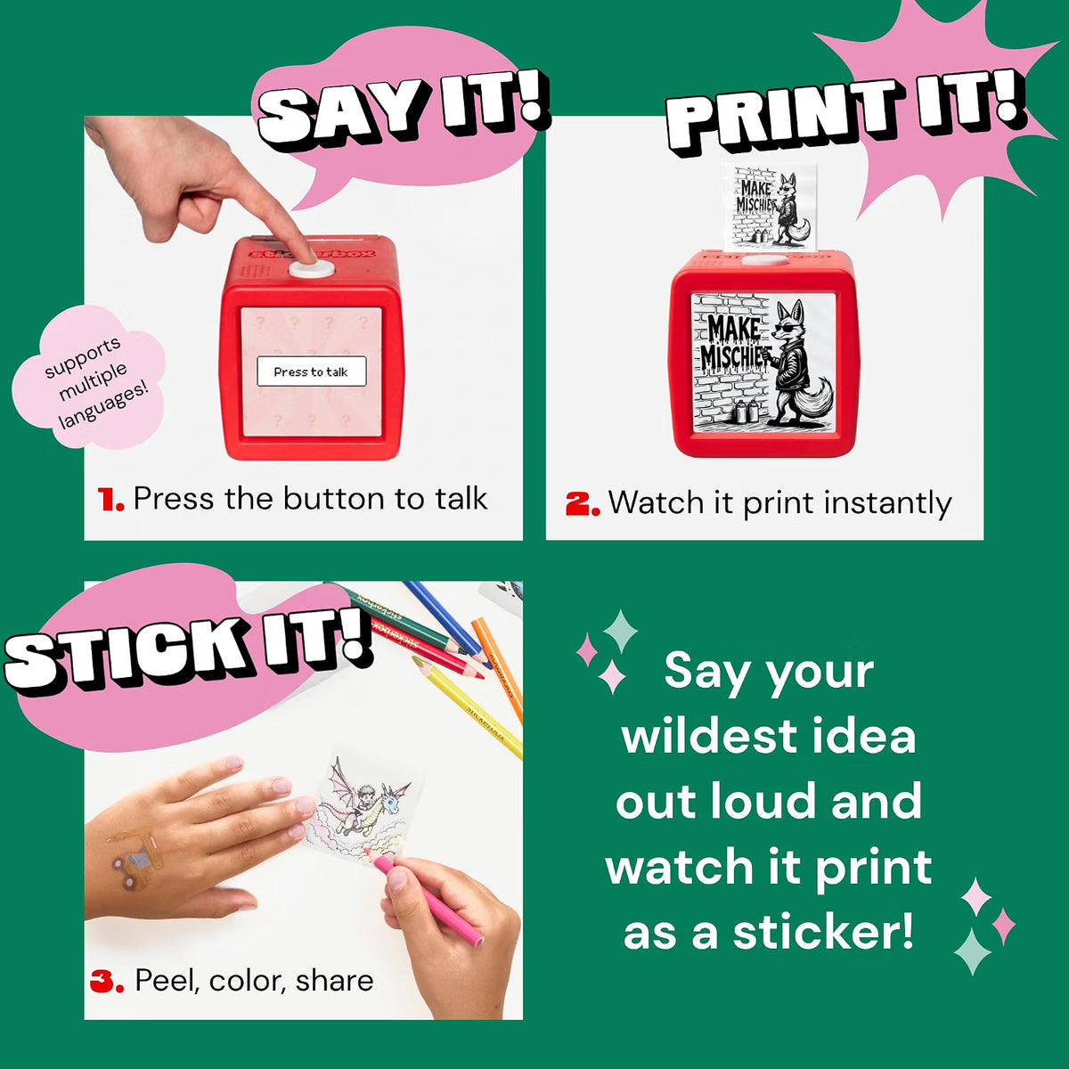 AI Voice-Powered Mini Sticker Maker