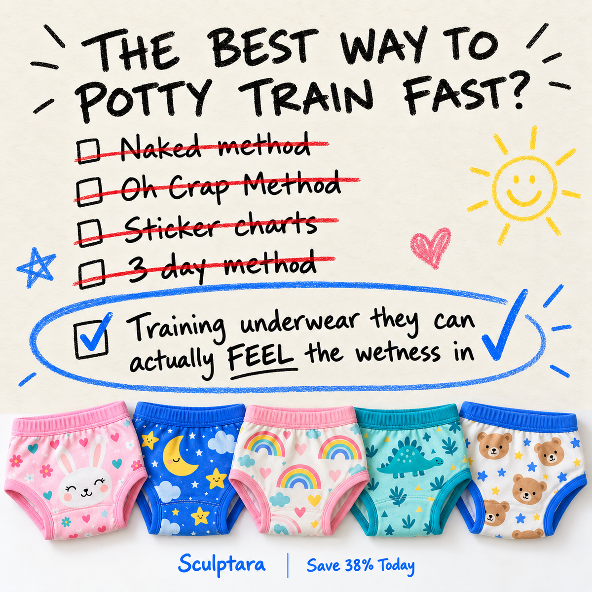 Sculptara™ Potty Training Underwear