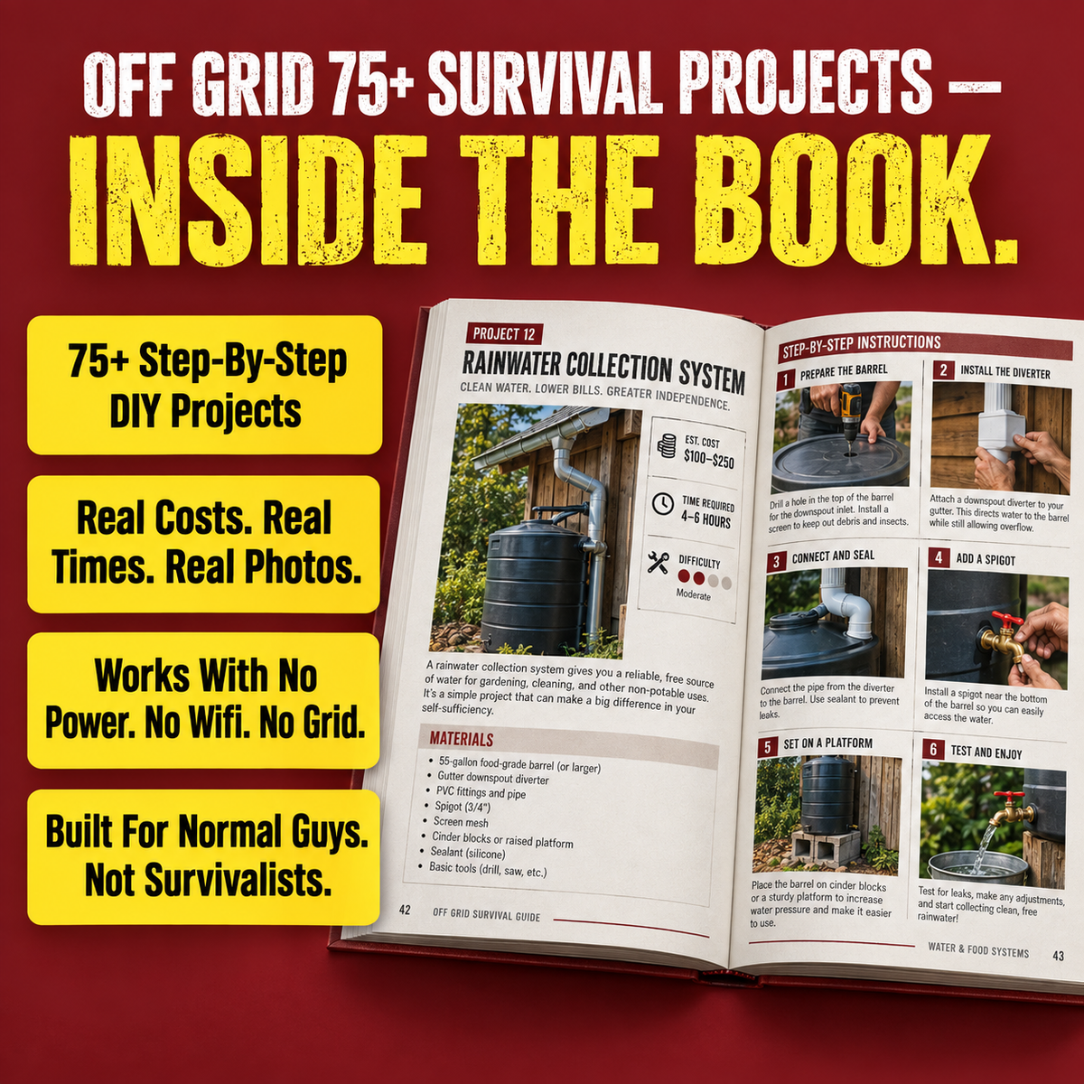 Off Grid Survival 75+ DIY Projects Guide
